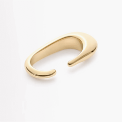 Earcuff Clip, a gold brass sculptural ear clasp showcasing minimalist design and polished finish.