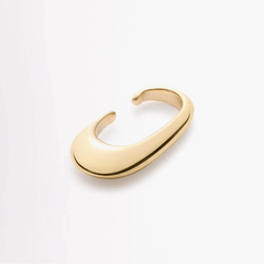 Earcuff Clip in polished gold brass offering minimalist design and modern elegance for stylish ear accessories.
