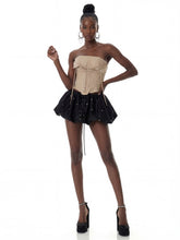 Lace-Up Bubble Mini Skirt