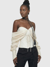 Off-Shoulder Lace-Up Corset Top