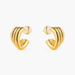 Earrings Twist made of brass and 18K gold-plated material, showcasing elegant interwoven design.