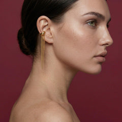 Ear Cuff No Piercing Gold Chain Cascade 18K Plated Brass Cartilage Wrap Gift for Her