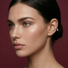 Ear Cuff No Piercing Crystal Teardrop Dangle 18K Gold Plated Brass Cartilage Wrap Gift
