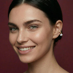 Ear Cuff No Piercing Crystal Drop 18K Gold Plated Brass Dangle Cartilage Wrap Gift for Her