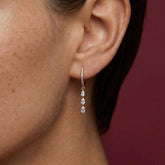 Hoop Drop Earrings Crystal Pave Huggie 18K Gold Plated Dainty Bridesmaid Gift for Her