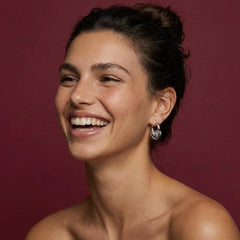 Huggie Hoop Earrings Twisted Croissant 18K Platinum Plated Brass Chunky Small Hoops Gift for Her