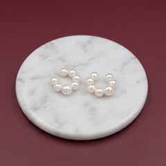 Ear Cuff No Piercing Pearl Cluster Cartilage Wrap 18K Platinum Plated Wedding Gift