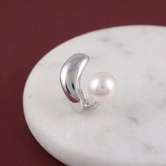 Ear Cuff Pearl No Piercing Silver Plated Minimalist Cartilage Wrap Gift