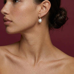 Dangle Earrings Baroque Freshwater Pearl Gold Plated Stud Everyday Gift for Her