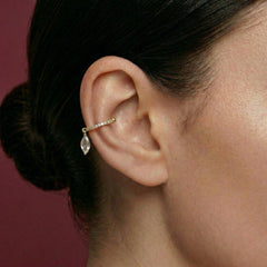 Stud Earrings Crystal Marquis Gold Plated Dainty Everyday Gift for Her