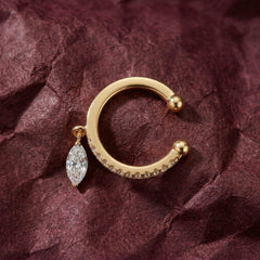 Stud Earrings Crystal Marquis Gold Plated Dainty Everyday Gift for Her