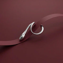 Ear Cuff No Piercing Silver Sculptural Teardrop Drop Brass Silver Plated Gift for Her