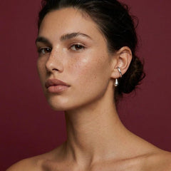 Ear Cuff No Piercing Silver Sculptural Teardrop Drop Brass Silver Plated Gift for Her