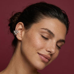 Ear Cuff Silver Sphere Cluster No Piercing Cartilage Wrap Sculptural Modern Gift for Her