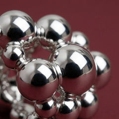 Ear Cuff Silver Sphere Cluster No Piercing Cartilage Wrap Sculptural Modern Gift for Her