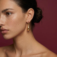 Drop Earrings Brass Gold Plated Sculptural Dangle Statement Asymmetric Modern Gift for Her
