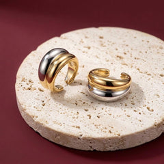 Ear Cuff No Piercing Mixed Metal Gold Silver 18K Plated Brass Cartilage Wrap Gift for Her