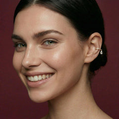 Ear Cuff No Piercing Crystal Teardrop Dangle 18K Gold Plated Brass Cartilage Wrap Gift