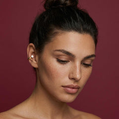 Ear Cuff No Piercing Crystal Solitaire Gold Cartilage Wrap Brass Plated Gift for Her