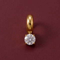 Ear Cuff No Piercing Crystal Solitaire Gold Cartilage Wrap Brass Plated Gift for Her
