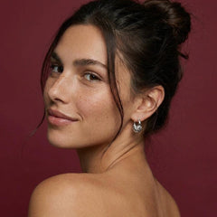 Huggie Hoop Earrings Twisted Croissant 18K Platinum Plated Brass Chunky Small Hoops Gift for Her