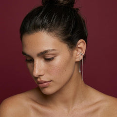 Ear Cuff Silver Chain Tassel Minimalist Cartilage No Piercing Brass Gift for Her