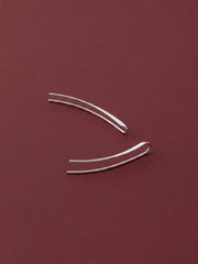 Ear Crawler Earrings Silver Plated Brass Minimalist Wire Climber Everyday Gift for Her