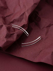Ear Crawler Earrings Silver Plated Brass Minimalist Wire Climber Everyday Gift for Her