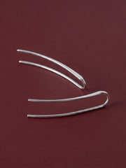 Ear Crawler Earrings Silver Plated Brass Minimalist Wire Climber Everyday Gift for Her