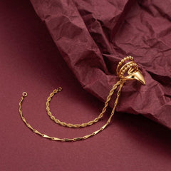 Ear Cuff No Piercing Gold Chain Tassel Beaded Bands Cartilage Wrap Brass Plated Gift