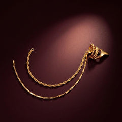 Ear Cuff No Piercing Gold Chain Tassel Beaded Bands Cartilage Wrap Brass Plated Gift