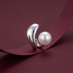 Ear Cuff Pearl No Piercing Silver Plated Minimalist Cartilage Wrap Gift