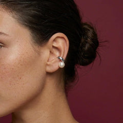Ear Cuff Pearl No Piercing Silver Plated Minimalist Cartilage Wrap Gift