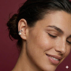 Ear Cuff Pearl No Piercing Silver Plated Minimalist Cartilage Wrap Gift