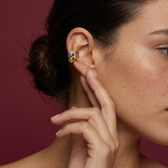 Ear Cuff No Piercing Two Tone Twisted Brass Gold Silver Plated Minimalist Gift for Her