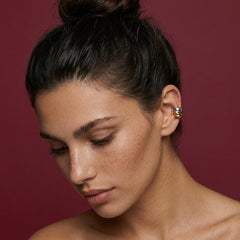 Ear Cuff No Piercing Two Tone Twisted Brass Gold Silver Plated Minimalist Gift for Her