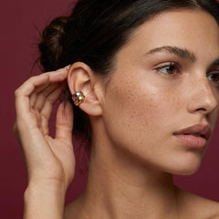Ear Cuff No Piercing Two Tone Twisted Brass Gold Silver Plated Minimalist Gift for Her