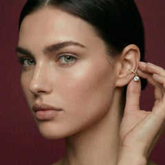 Ear Cuff No Piercing Crystal Dangle Gold Plated Minimalist Cartilage Wrap Gift