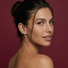 Ear Cuff No Piercing Silver Sculptural Teardrop Drop Brass Silver Plated Gift for Her