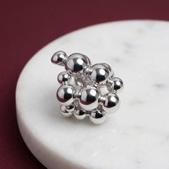 Ear Cuff Silver Sphere Cluster No Piercing Cartilage Wrap Sculptural Modern Gift for Her