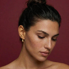 Ear Cuff No Piercing Gold Teardrop Sculptural Conch Wrap Brass Statement Gift for Her