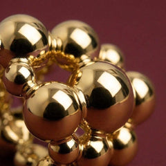 Ear Cuff No Piercing Gold Sphere Cluster Sculptural Wrap Brass Plated Gift for Her