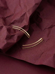 Ear Crawler Earrings Gold Plated Brass Minimalist Wire Climber Everyday Gift for Her