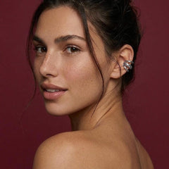 Ear Cuff No Piercing Silver Triple Band Chunky Cartilage Wrap Brass Silver Plated Gift