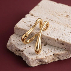 Ear Cuff No Piercing Gold Sculptural Teardrop Wrap Cartilage Statement Gift for Her