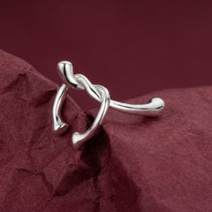 Ear Cuff No Piercing Silver Twisted Sculptural Cartilage Wrap Brass Plated Gift for Her