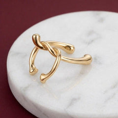 Ear Cuff No Piercing Gold Twisted Sculptural Cartilage Wrap Brass Gold Plated Gift for Her