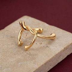 Ear Cuff No Piercing Gold Twisted Sculptural Cartilage Wrap Brass Gold Plated Gift for Her