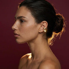 Ear Cuff Crystal Chain Tassel Gold Pave Cartilage Wrap No Piercing Brass Gift for Her