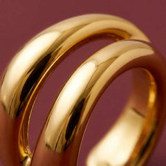 Ear Cuff No Piercing Gold Sculptural Double Band Cartilage Wrap Brass Plated Gift for Her
